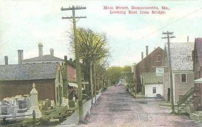 Looking East from Bridge, Damariscotta, ME 1910